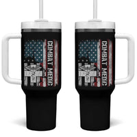 Combat Medic Soldier Tumbler With Handle Medical Military American Flag - Wonder Print Shop