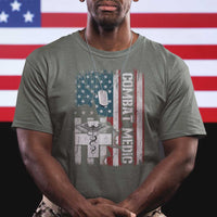 Combat Medic Soldier T Shirt Medical Military American Flag - Wonder Print Shop