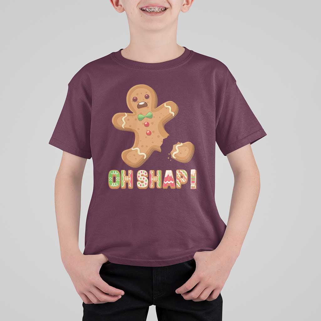 Funny Christmas Gingerbread T Shirt For Kid Oh Snap Cookie Baking - Wonder Print Shop