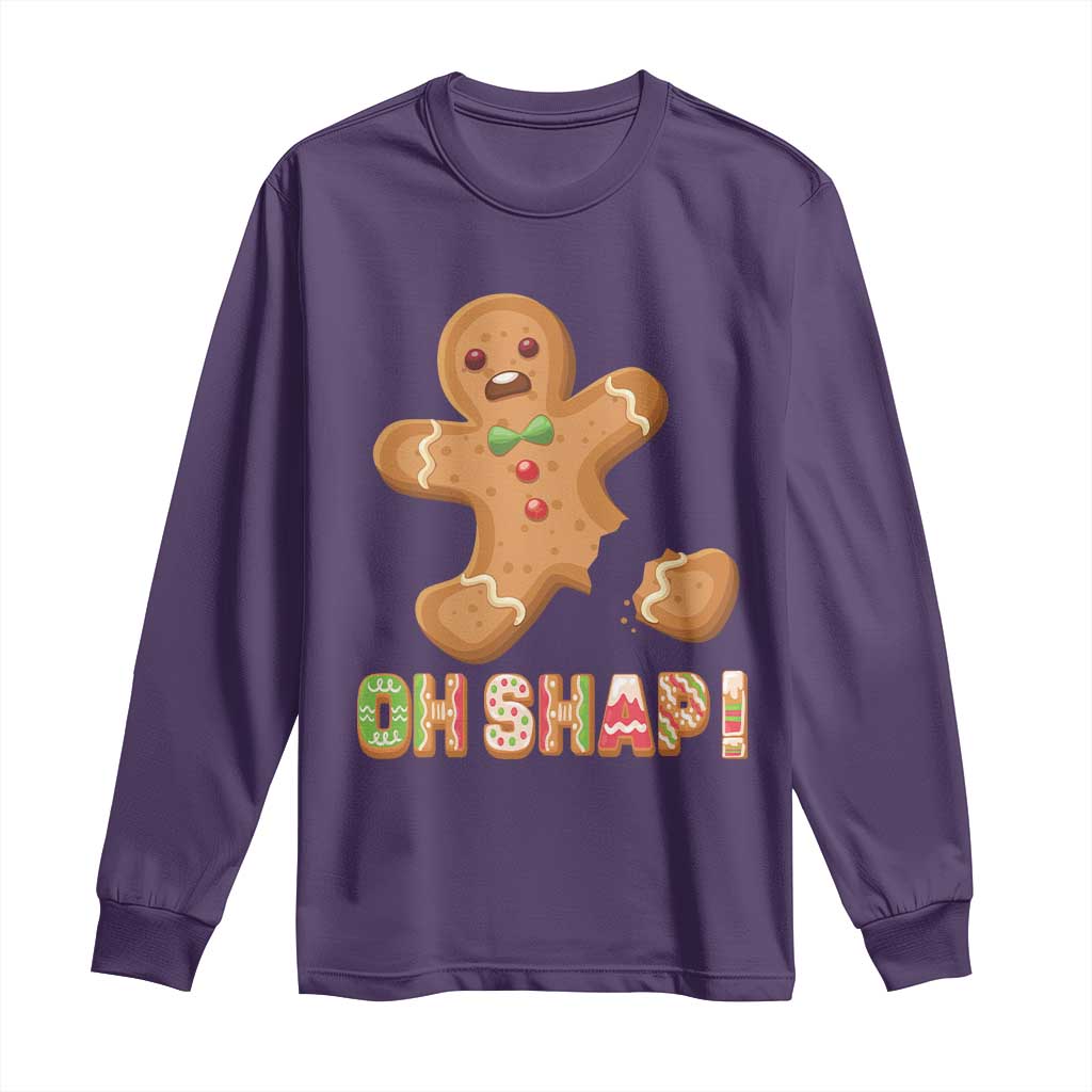 Funny Christmas Gingerbread Long Sleeve Shirt Oh Snap Cookie Baking