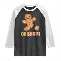 Funny Christmas Gingerbread Raglan Shirt Oh Snap Cookie Baking - Wonder Print Shop