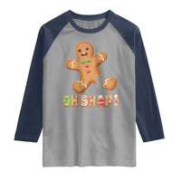 Funny Christmas Gingerbread Raglan Shirt Oh Snap Cookie Baking - Wonder Print Shop