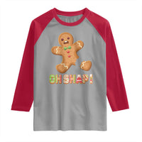 Funny Christmas Gingerbread Raglan Shirt Oh Snap Cookie Baking - Wonder Print Shop