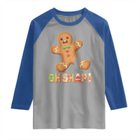 Funny Christmas Gingerbread Raglan Shirt Oh Snap Cookie Baking - Wonder Print Shop