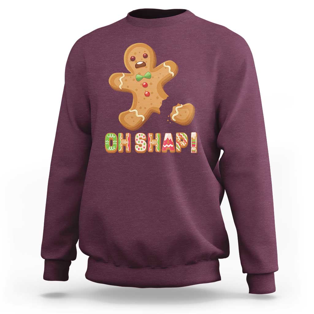 Funny Christmas Gingerbread Sweatshirt Oh Snap Cookie Baking - Wonder Print Shop