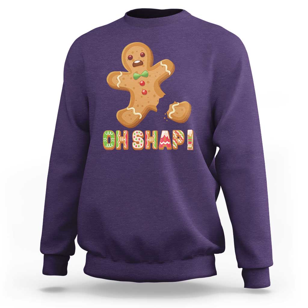 Funny Christmas Gingerbread Sweatshirt Oh Snap Cookie Baking - Wonder Print Shop