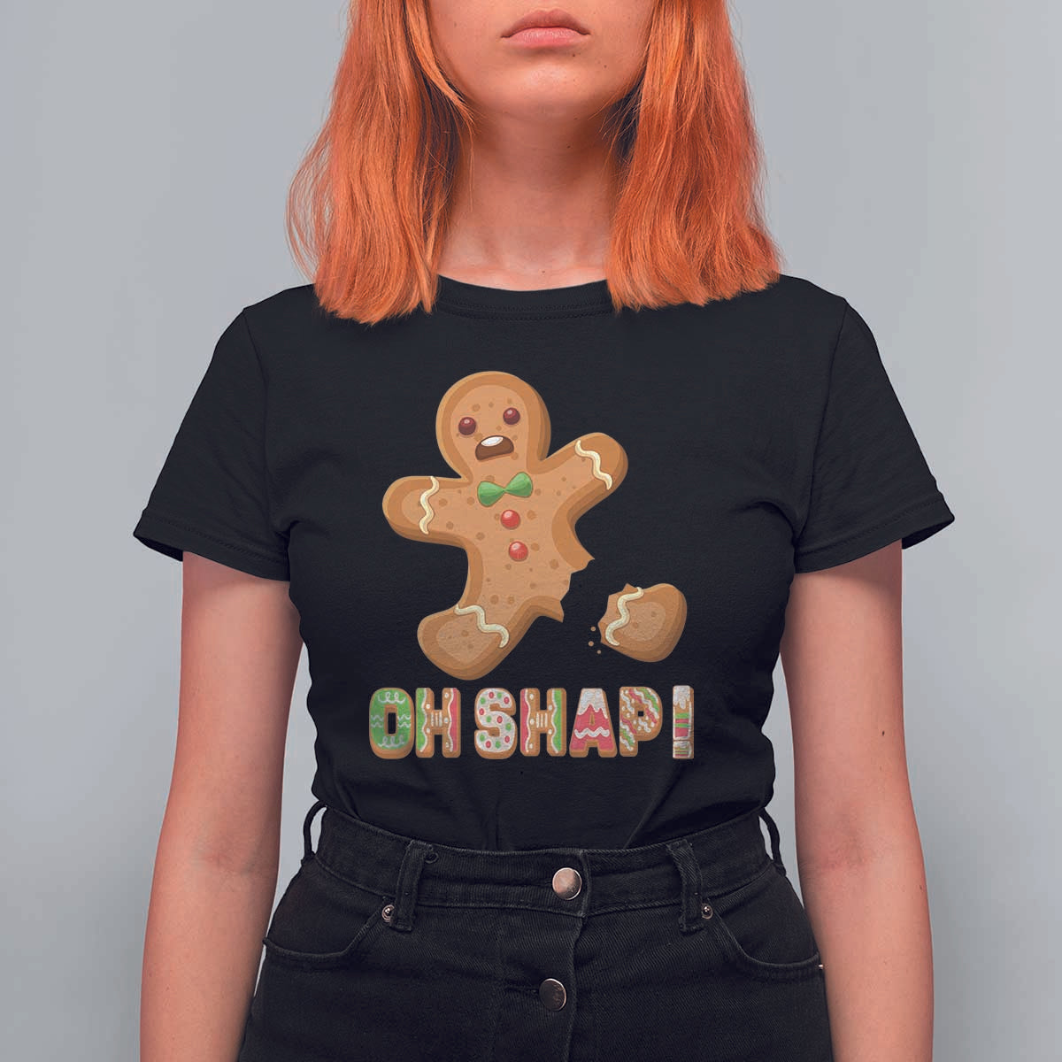 Funny Christmas Gingerbread T Shirt For Women Oh Snap Cookie Baking - Wonder Print Shop