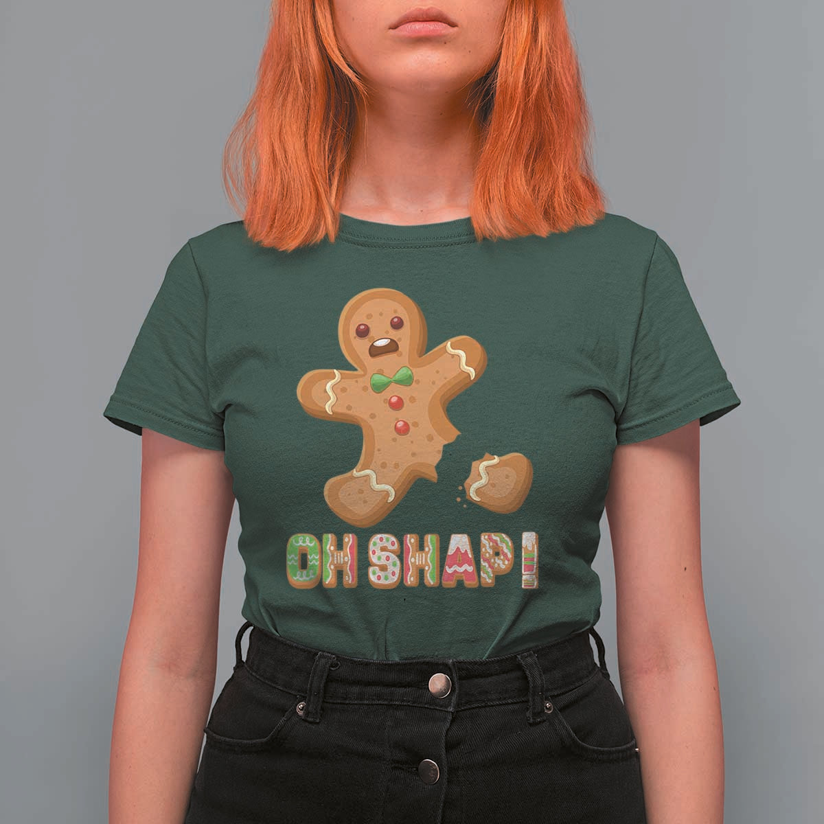 Funny Christmas Gingerbread T Shirt For Women Oh Snap Cookie Baking - Wonder Print Shop