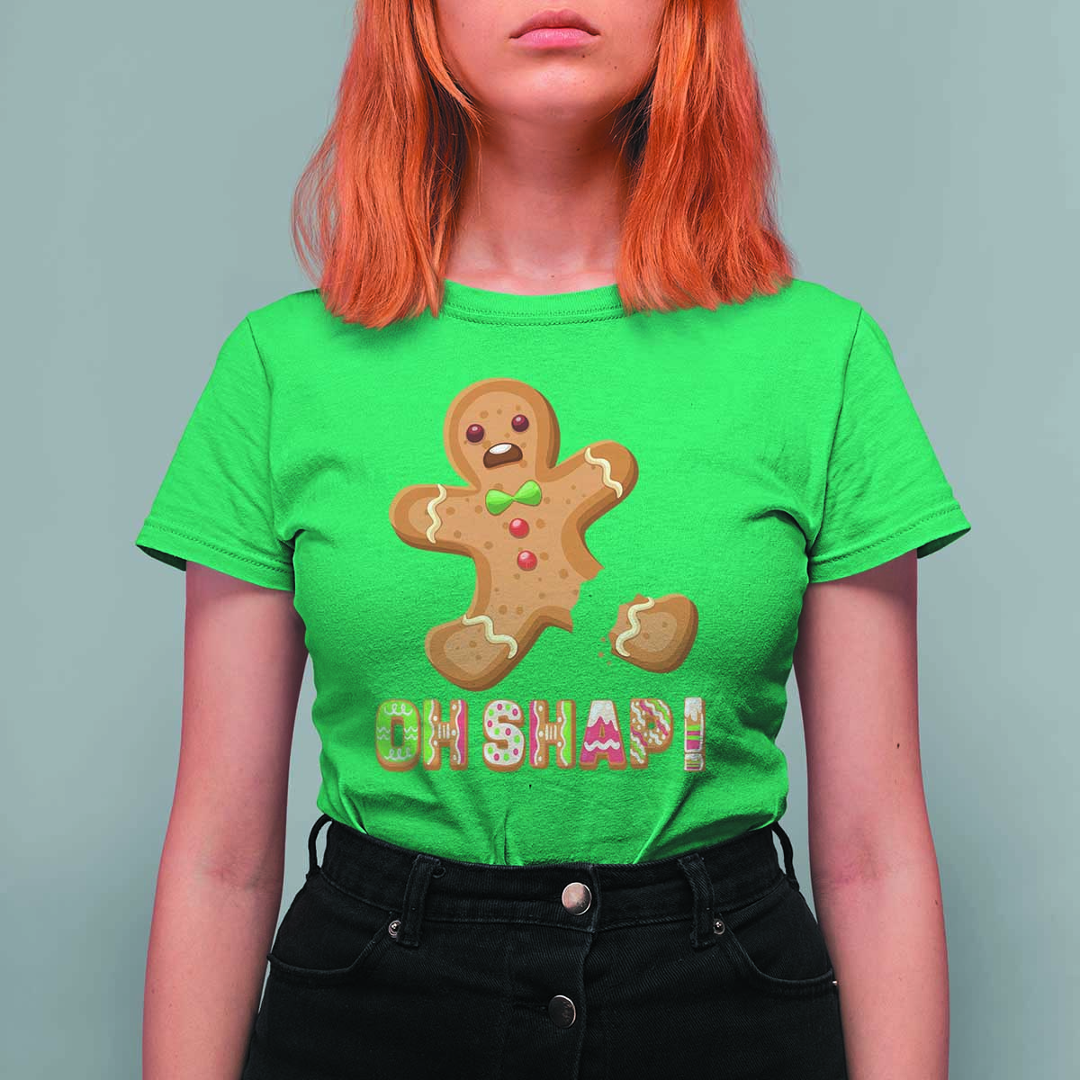 Funny Christmas Gingerbread T Shirt For Women Oh Snap Cookie Baking - Wonder Print Shop