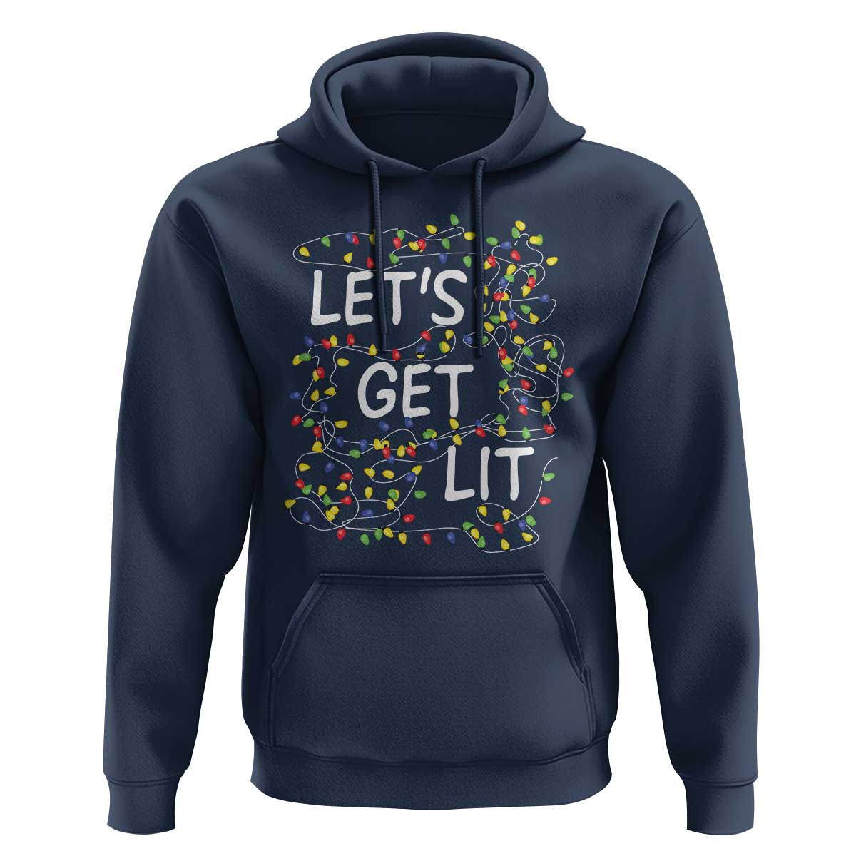 Funny Christmas Hoodie Let's Get Lit Led Lights Xmas