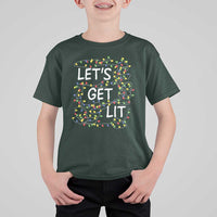 Funny Christmas T Shirt For Kid Let's Get Lit Led Lights Xmas - Wonder Print Shop