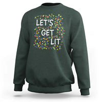 Funny Christmas Sweatshirt Let's Get Lit Led Lights Xmas - Wonder Print Shop