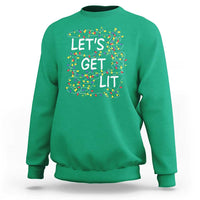 Funny Christmas Sweatshirt Let's Get Lit Led Lights Xmas - Wonder Print Shop