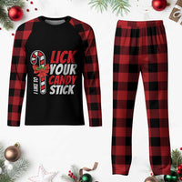 Funny Christmas Plaid Pajama Set I Like To Lick Your Candy Stick - Wonder Print Shop