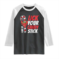 Funny Christmas Raglan Shirt I Like To Lick Your Candy Stick - Wonder Print Shop