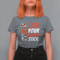 Funny Christmas T Shirt For Women I Like To Lick Your Candy Stick - Wonder Print Shop