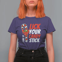 Funny Christmas T Shirt For Women I Like To Lick Your Candy Stick - Wonder Print Shop