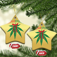 Funny Weed Xmas Christmas Ornament Mistlestoned Mistletoe Led Lights - Wonder Print Shop