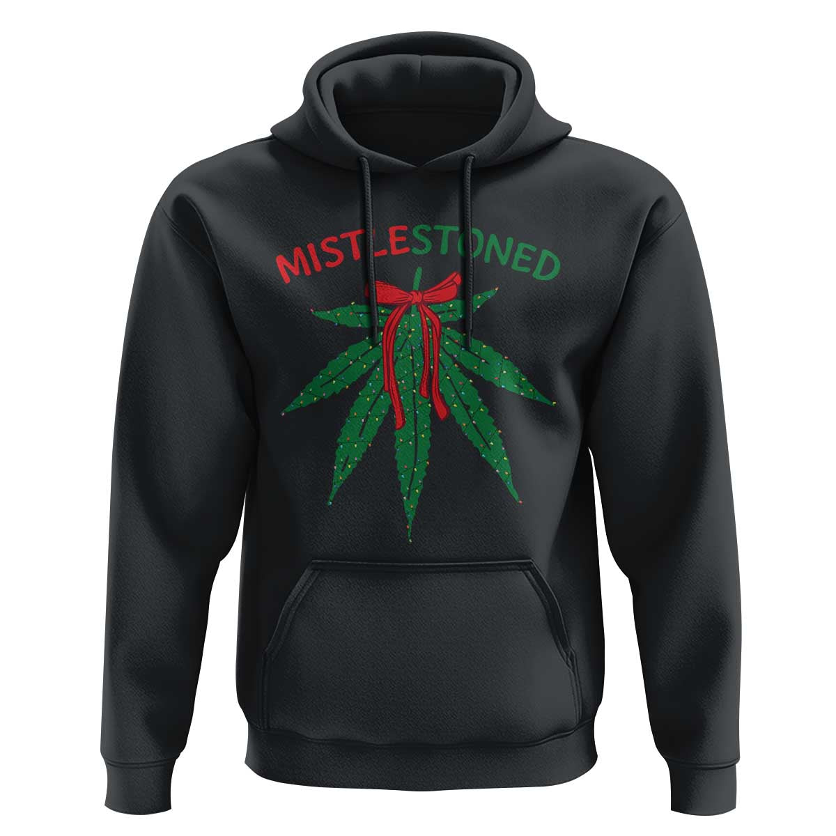 Funny Weed Christmas Hoodie Mistlestoned Mistletoe Led Lights