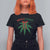 Funny Weed Christmas T Shirt For Women Mistlestoned Mistletoe Led Lights - Wonder Print Shop