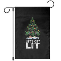 Funny Christmas Weed Garden Flag Let's Get Lit Weeds Xmas Tree - Wonder Print Shop