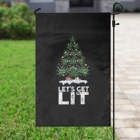 Funny Christmas Weed Garden Flag Let's Get Lit Weeds Xmas Tree - Wonder Print Shop