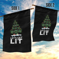Funny Christmas Weed Garden Flag Let's Get Lit Weeds Xmas Tree - Wonder Print Shop