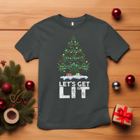 Funny Christmas Weed T Shirt Let's Get Lit Weeds Xmas Tree - Wonder Print Shop