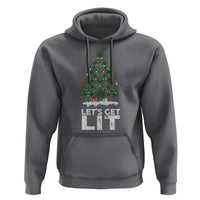 Funny Christmas Weed Hoodie Let's Get Lit Weeds Xmas Tree