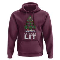Funny Christmas Weed Hoodie Let's Get Lit Weeds Xmas Tree