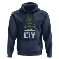 Funny Christmas Weed Hoodie Let's Get Lit Weeds Xmas Tree
