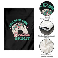 Funny Weed Christmas Garden Flag Rolling Up Some Christmas Spirit Skeleton Hand - Wonder Print Shop