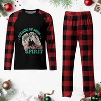 Funny Weed Christmas Plaid Pajama Set Rolling Up Some Christmas Spirit Skeleton Hand - Wonder Print Shop