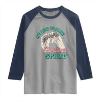 Funny Weed Christmas Raglan Shirt Rolling Up Some Christmas Spirit Skeleton Hand - Wonder Print Shop