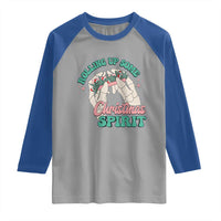 Funny Weed Christmas Raglan Shirt Rolling Up Some Christmas Spirit Skeleton Hand - Wonder Print Shop