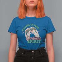 Funny Weed Christmas T Shirt For Women Rolling Up Some Christmas Spirit Skeleton Hand - Wonder Print Shop