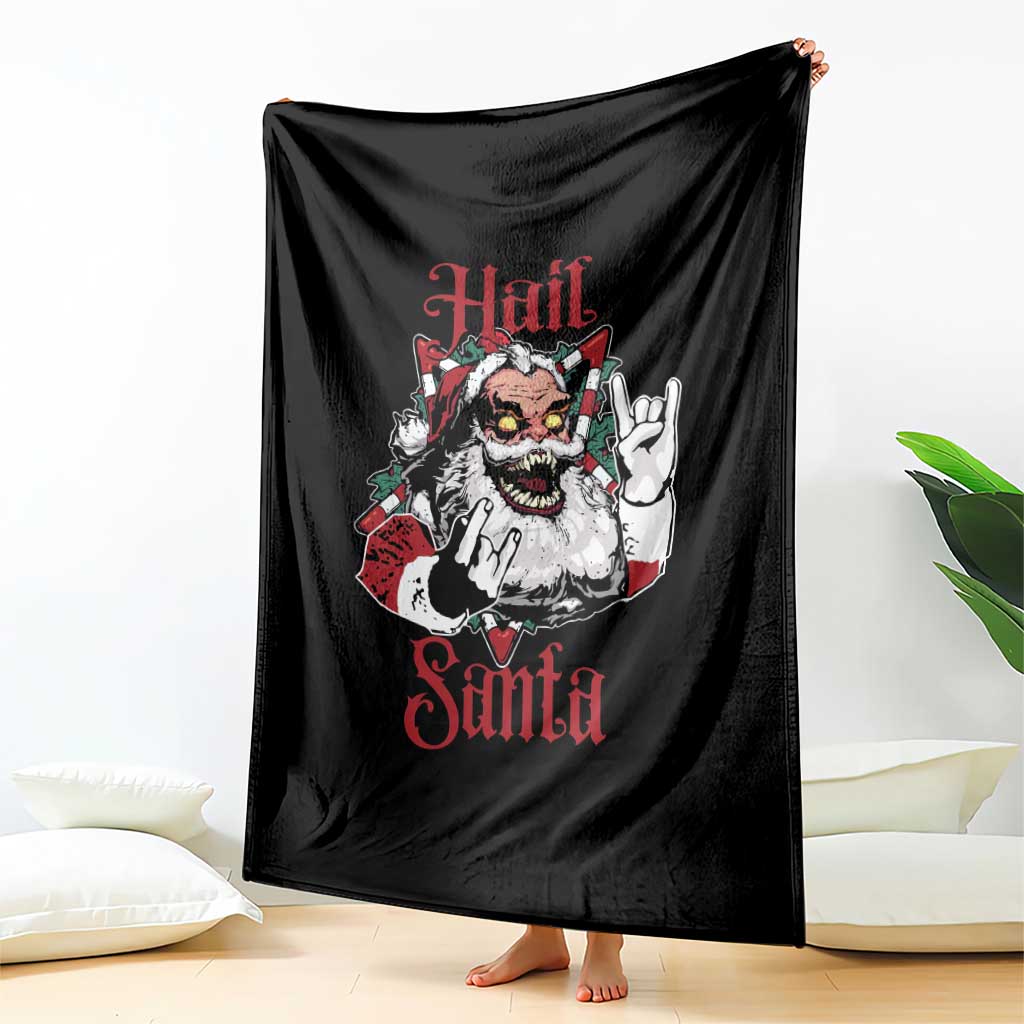 Hail Santa Heavy Metal Christmas Throw Blanket Krampus Xmas Rock & Roll - Wonder Print Shop