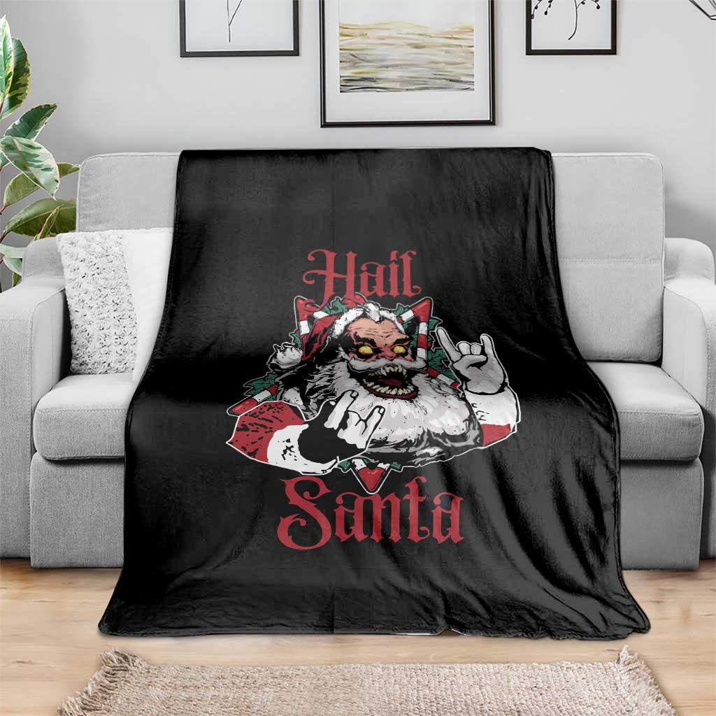 Hail Santa Heavy Metal Christmas Throw Blanket Krampus Xmas Rock & Roll - Wonder Print Shop
