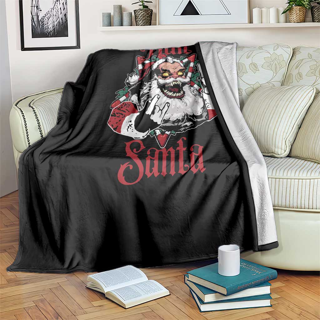 Hail Santa Heavy Metal Christmas Throw Blanket Krampus Xmas Rock & Roll - Wonder Print Shop