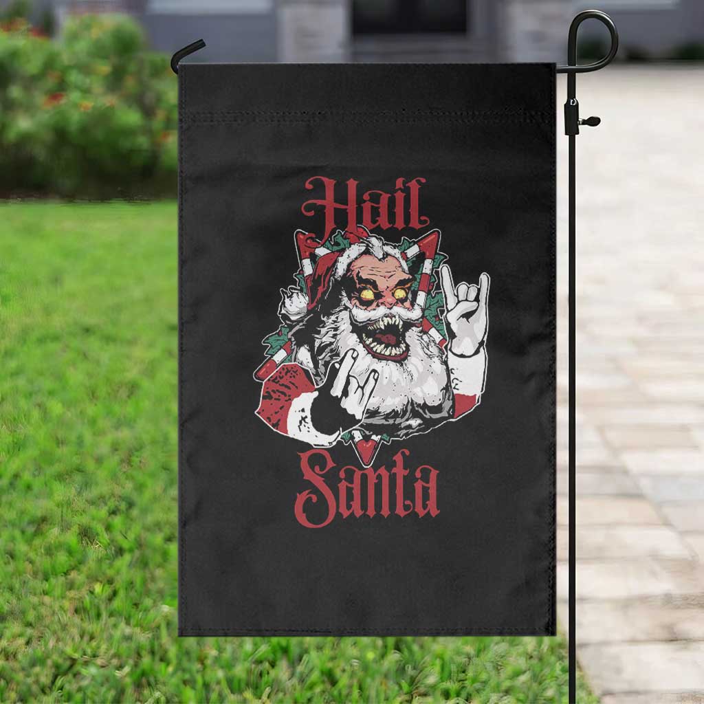 Hail Santa Heavy Metal Christmas Garden Flag Krampus Xmas Rock & Roll - Wonder Print Shop