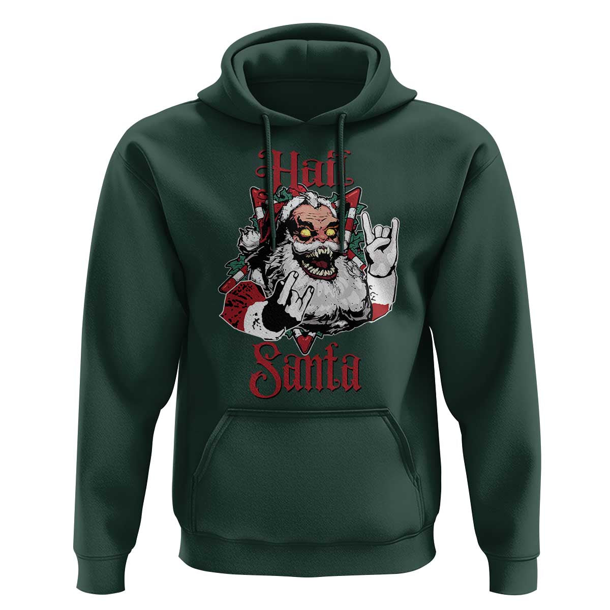 Hail Santa Heavy Metal Christmas Hoodie Krampus Xmas Rock & Roll