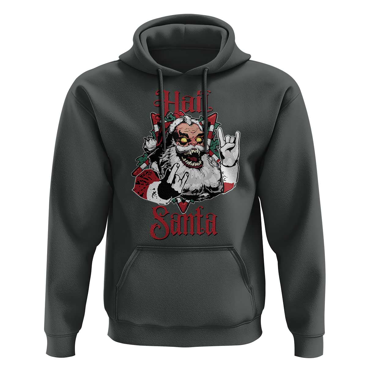 Hail Santa Heavy Metal Christmas Hoodie Krampus Xmas Rock & Roll