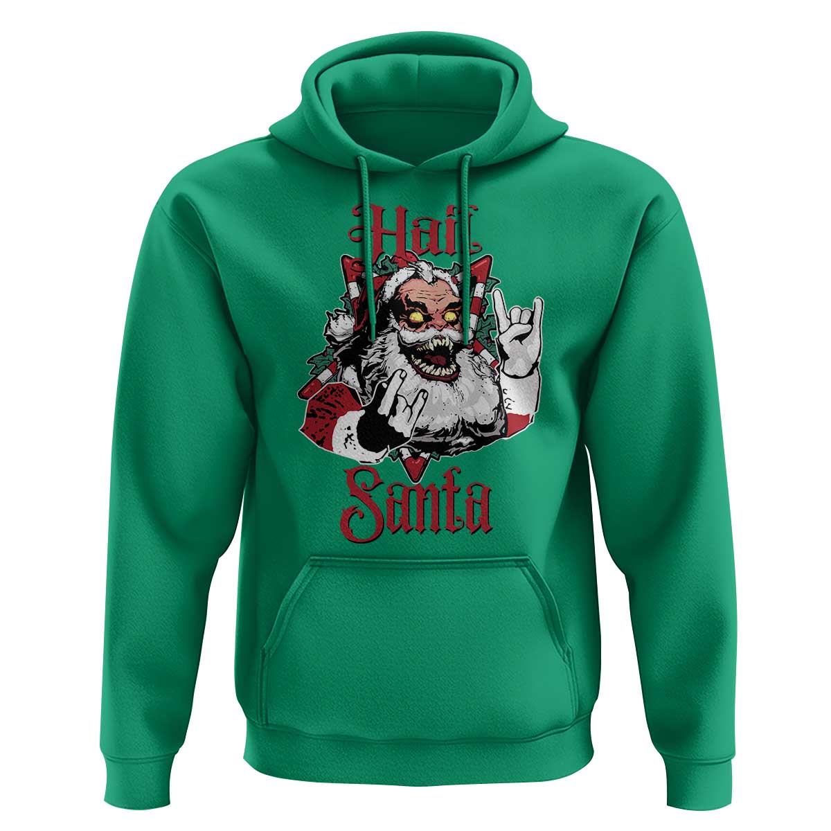 Hail Santa Heavy Metal Christmas Hoodie Krampus Xmas Rock & Roll