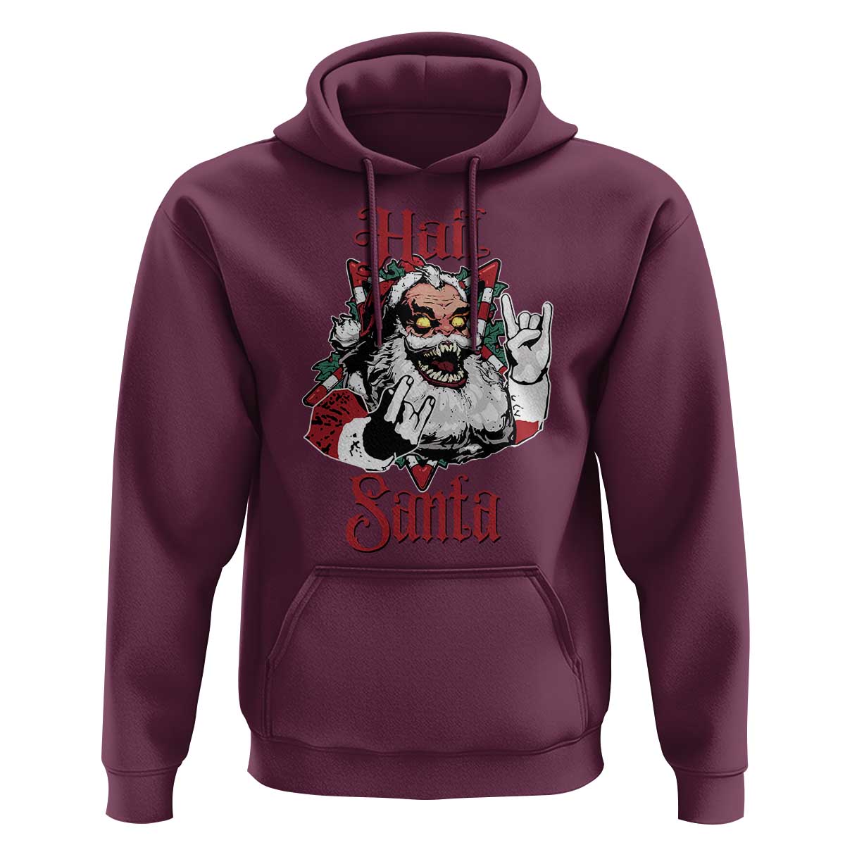 Hail Santa Heavy Metal Christmas Hoodie Krampus Xmas Rock & Roll