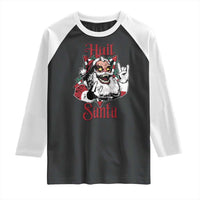 Hail Santa Heavy Metal Christmas Raglan Shirt Krampus Xmas Rock & Roll - Wonder Print Shop