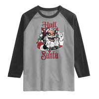 Hail Santa Heavy Metal Christmas Raglan Shirt Krampus Xmas Rock & Roll - Wonder Print Shop