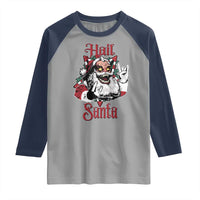 Hail Santa Heavy Metal Christmas Raglan Shirt Krampus Xmas Rock & Roll - Wonder Print Shop