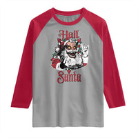 Hail Santa Heavy Metal Christmas Raglan Shirt Krampus Xmas Rock & Roll - Wonder Print Shop