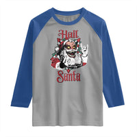 Hail Santa Heavy Metal Christmas Raglan Shirt Krampus Xmas Rock & Roll - Wonder Print Shop