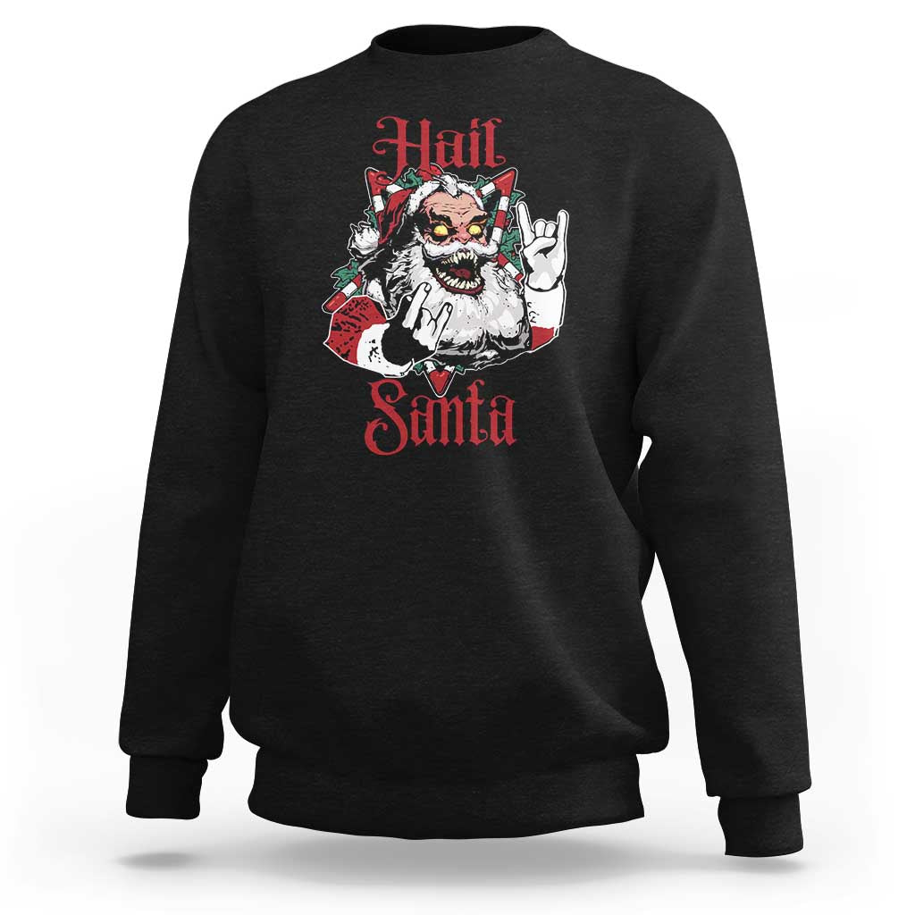 Hail Santa Heavy Metal Christmas Sweatshirt Krampus Xmas Rock & Roll - Wonder Print Shop